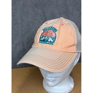 Headmost Breckenridge Colorado‎ Trucker Hat Peach Mesh Snapback Mountain Patch